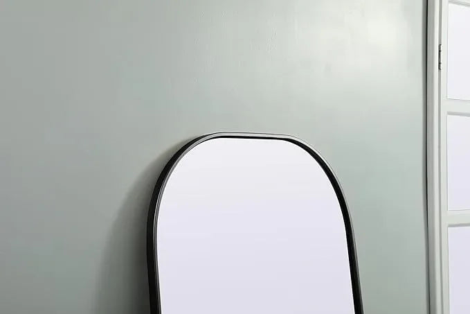 Illuminate, Metal Frame Arch Full Length Mirror 28X74 Inch in, Modern, Black - ModernBath