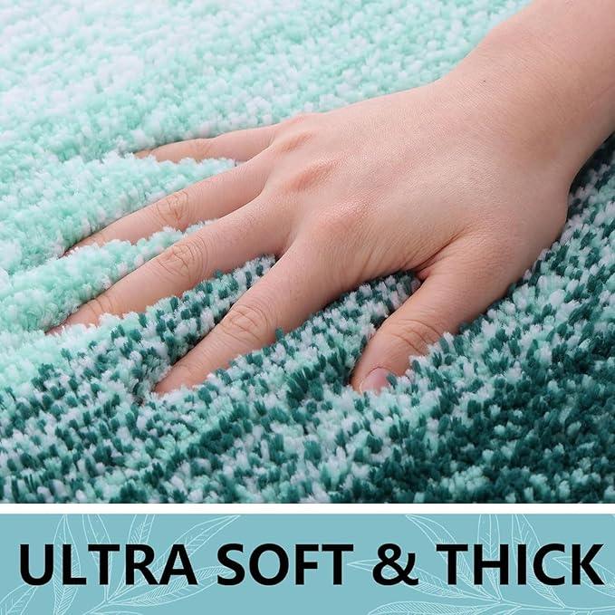 Arotive Microfiber Bathroom Rugs, Shaggy Soft and Absorbent Bath Rug, Non-Slip, Thick Plush Machine Washable Dry Bath Mats for Bathroom, Tub and Shower, 40x24, Dark Green, Rectangular - ModernBath