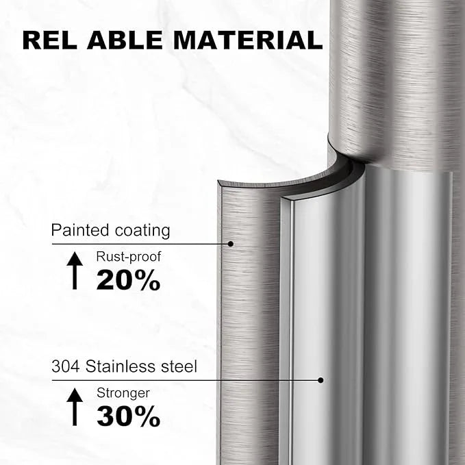 Toilet Paper Holder Free Standing, 25” H Stainless Steel Nickel Toilet Paper Stand, Weighted Base Floor Tissue Roll Holder for Bathroom,Toilet Roll Stand - ModernBath