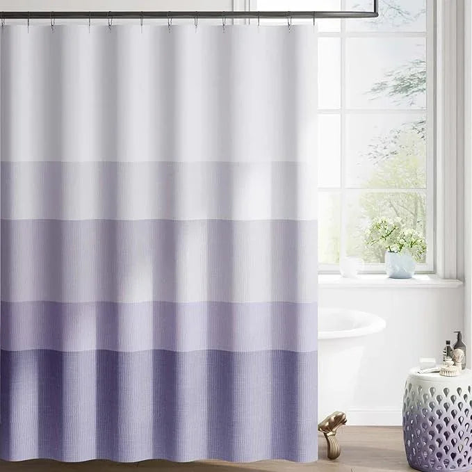 jinchan Ombre Lavender Lilac Striped Shower Curtain Waterproof Fabric Shower Curtains for Bathroom Gradual Color Minimalist Design Modern Neutral with 12 Hooks 70x72 Inches - ModernBath