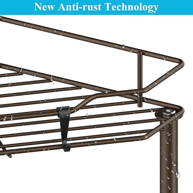 5 Tier Floor Standing Corner Shower Caddy Organizer Shelf with Hooks, Bathroom Shelves Stand Rack, Bronze - ModernBath