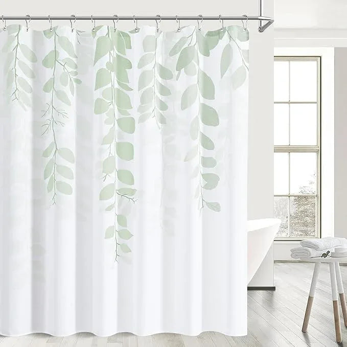 BOODII Mist gage Leaf Shower Curtain for Bathroom Botanical Eucalyptus Nature Eucalyptus Shower Curtain Set Floral Leaves Waterproof Bathroom Bath Curtains with Hooks 72x72 - ModernBath