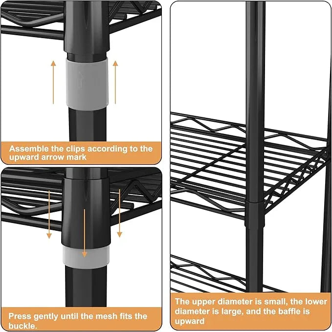 HOMEFORT 6-Tier Wire Shelving, 6 Shelves Unit Metal Storage Rack, Durable Organizer, Perfect for Pantry Closet Kitchen Laundry Organization (Black) - ModernBath
