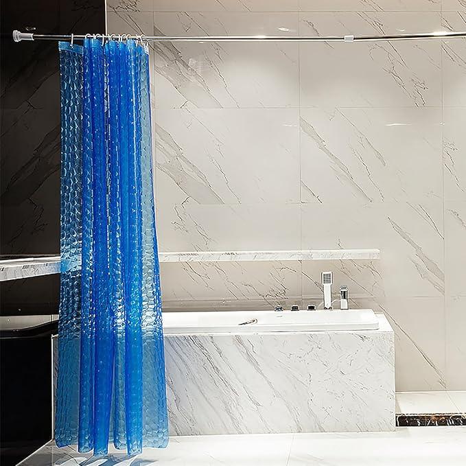 LQFMEHOT EVA Blue Shower Curtain Liner, 3D Water Cube 5G Shower Liner with 12 Rustproof Metal Grommets and Weighted Magnets, Waterproof Duty for Bathroom 72 x 72 - ModernBath