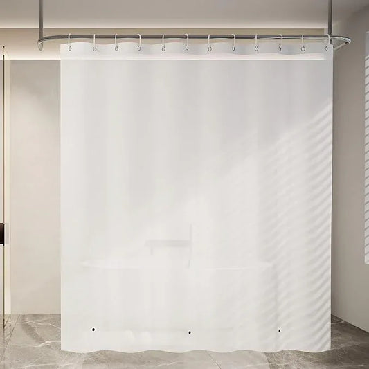 Poposa Waterproof Shower Curtain, Bathroom Shower Curtain Liner PEVA Non-Toxic Odorless Rust-Proof Metal Ring Frosted 5G 72x72 Inches - ModernBath