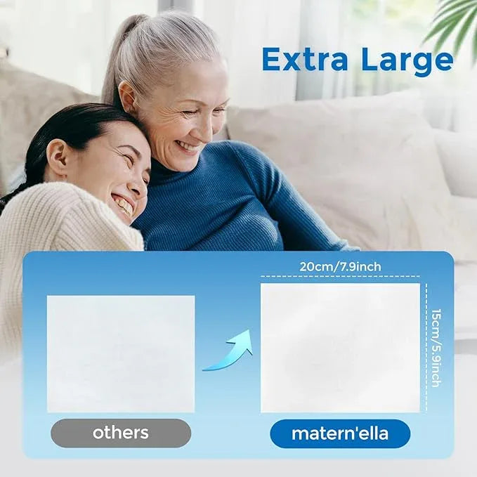 matern'ella Flushable Wipes Extra Large Corner-Connected Wet Wipes Plant Based Fibers With Probiotics Fragrance Free Sewer Safe Butt Wipe Adult 3 Packs of 80 - ModernBath