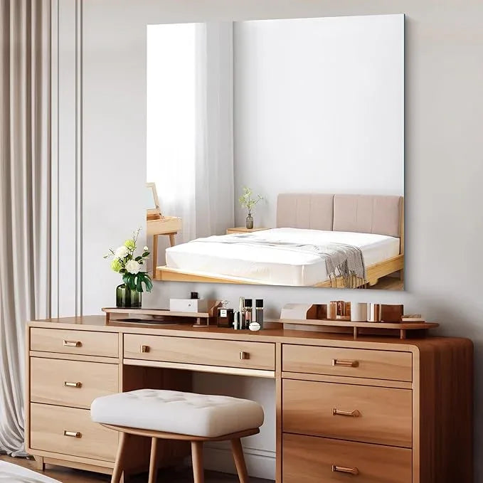 CILIBER Frameless Mirror, 42x42 inch Square Bathroom Mirrors for Wall, Upgraded Shatterproof Vanity Mirror Over Sink with Polished Edge for Bathroom,Bedroom,Living Room and Entryway - ModernBath