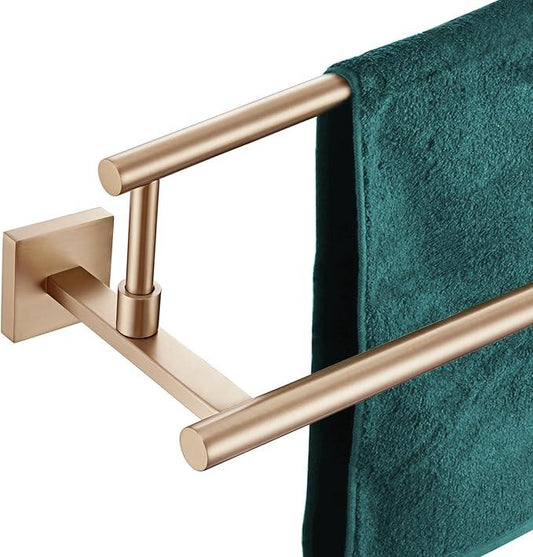 KOKOSIRI Towel Bars 24-Inch Bathroom Towel Holder Champagne Bronze Bath Towel Rails Racks Wall Mounted Stainless Steel B5009CPG-L24 - ModernBath