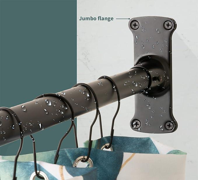 Artiwell L Shaped Shower Curtain Rod, Bathroom Bathtub Corner Shower Curtain Rod with Ceiling Support (MATT BLACK) - ModernBath