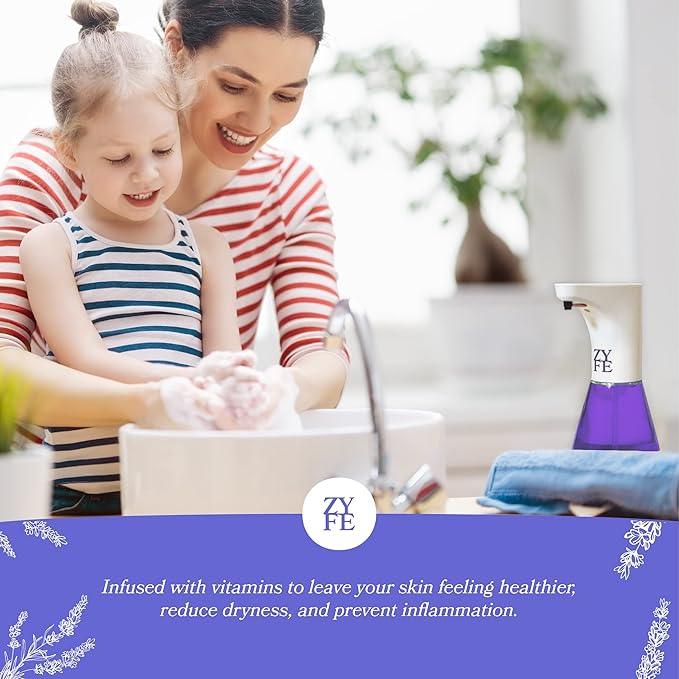 ZYFE Lavender Hand Soap Refills Foam, 64oz Liquid Hand Soap Foam Refill in Recycled Bottle, Natural Handwash Refill with Essential Oils, Biodegradable & Moisturizing - ModernBath