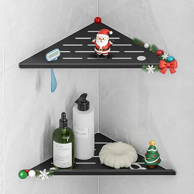 Corner Shower Shelf with Razor Hole, Modern Sturdy Shower Caddy, 10" 304 Stainless Steel Shower Organizers Bathroom Shelf for Tile Wall, No Drilling Grout Mount Shelf for Shower,Bathroom Accessories - ModernBath