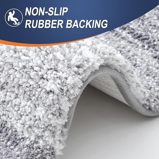 OLANLY Bathroom Runner Rugs 59x20, Extra Soft Absorbent Microfiber Bath Rugs, Rubber Backing, Quick Dry, Washable Bath Mats for Bathroom Floor, Tub and Shower, Home Decor Accessories, Light Grey - ModernBath