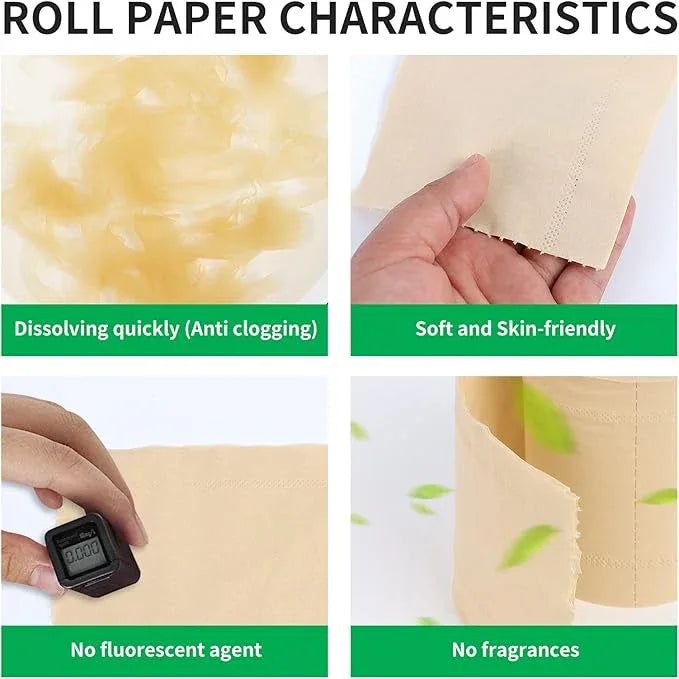 QingYa Bamboo Toilet Paper, 4-Ply, 18 Rolls, 200 Sheets Per Roll, Total 3600 Sheets, Unbleached, Sustainable and Tree Free, Soft, Strong, Earth-Friendly - ModernBath