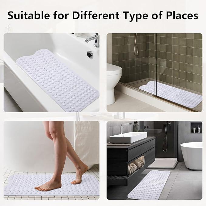 XLHOMO 26PC Bathroom Set - Gorgeous White Bathroom Set, Bathroom Accessories Set, Pink Shower Curtain Set with Bathtub Mats for Shower Tub - ModernBath