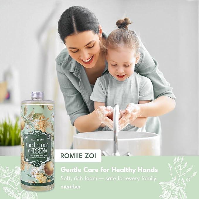 ROMIIE ZOI Foaming Hand Soap Refill, Lemon Verbena, Gentle & Moisturizing Formula, 1000 ML/ 33.8 FL OZ - ModernBath