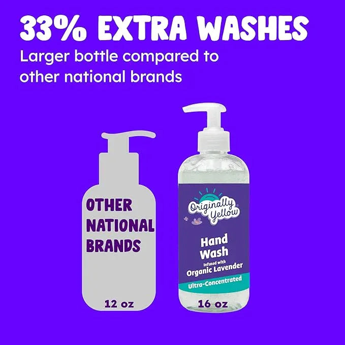 Originally Yellow Plant-Based Hand Soap All Natural Infused with Organic Lavender | Gentle Natural Hand Soap | Pet & Baby-Safe Soap, 16 Fl Oz (3-Pack) - ModernBath