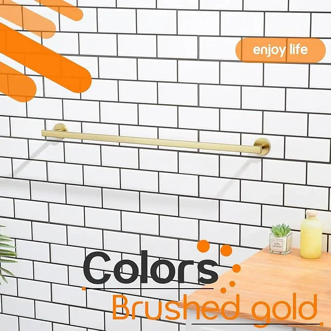 36 Inch Bathroom Towel Bar Bath Towel Rack Kitchen Towel Holder Long Towel Rails Wall Mounted SUS304 Stainless Steel Brushed Gold AN4001GD-L36 - ModernBath