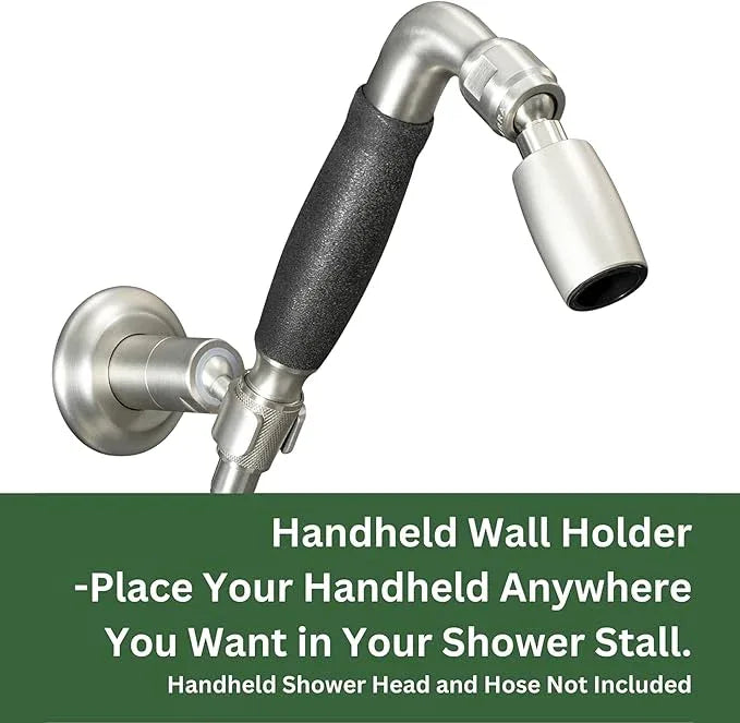 High Sierra® - Solid Metal Wall Mounted Holder for Handheld Shower Heads - Brushed Nickel Finish - ModernBath