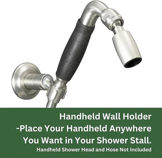 High Sierra® - Solid Metal Wall Mounted Holder for Handheld Shower Heads - Brushed Nickel Finish - ModernBath