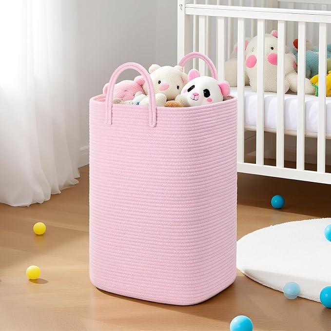 Laundry Basket,Woven Cotton Rope Laundry Hamper,40L Versatile Storage for Dirty Clothes,Baby Toys,and Blankets in Bathroom, Nursery,and Living Room - ModernBath