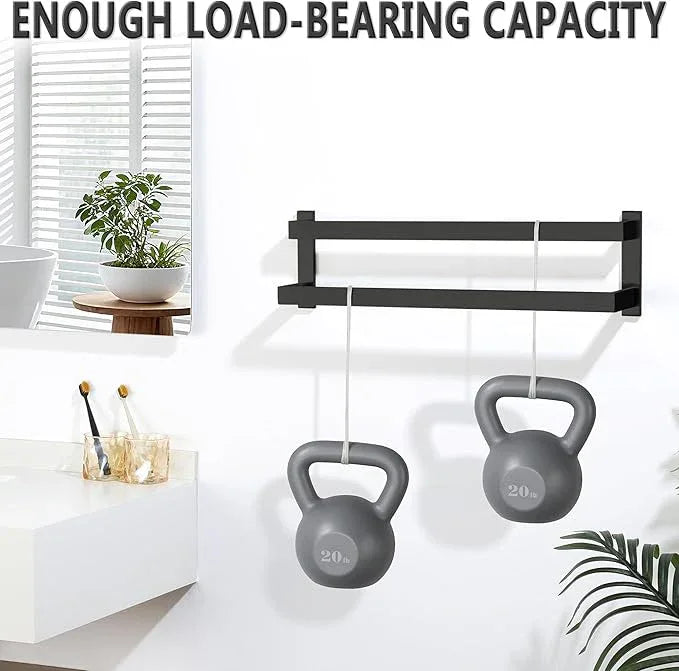 Alise Double Towel Bars for Bathroom Wall Mount,Double Towel Racks for Bathroom Towel Holder Black,SUS304 Stainless Steel Towel Rail Towel Hanger for Bathroom 23.6 Inch,Matte Black - ModernBath