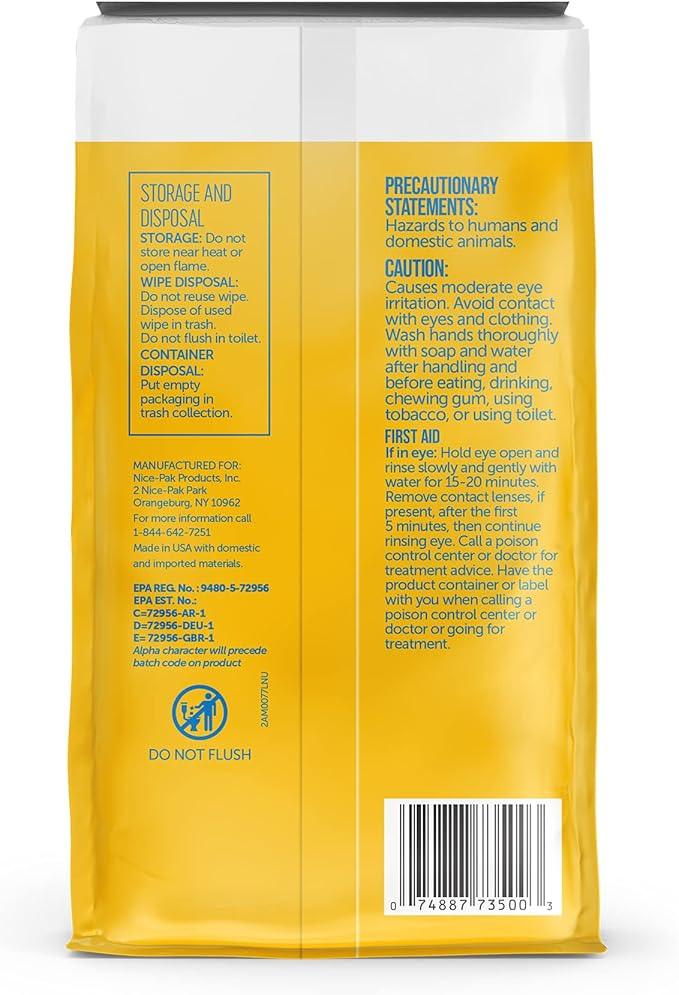 Nice 'N Clean Disinfecting Surface Wipes 304ct | Cleans & Disinfects Home & Kitchen Surfaces | Fresh & Lemon Scent - ModernBath