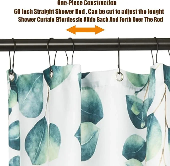 Artiwell 60" Heavy Duty Straight Shower Rod With Shower Rod Flange, Permanent Mount Shower Curtain Rod With Screws Bracket, Never Rust Stainless Steel, Window Curtain and Closet Rod, Oil Rubbed Bronze - ModernBath
