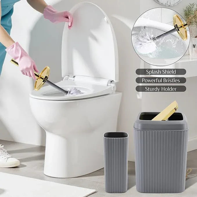 WSBArt 17PCS Bathroom Accessory Set Bathroom Set Grey Bathroom Accessories,Toilet Brush,Trash Can, Qtip Holder Dispenser& 3PCS Soap Dispenser - ModernBath