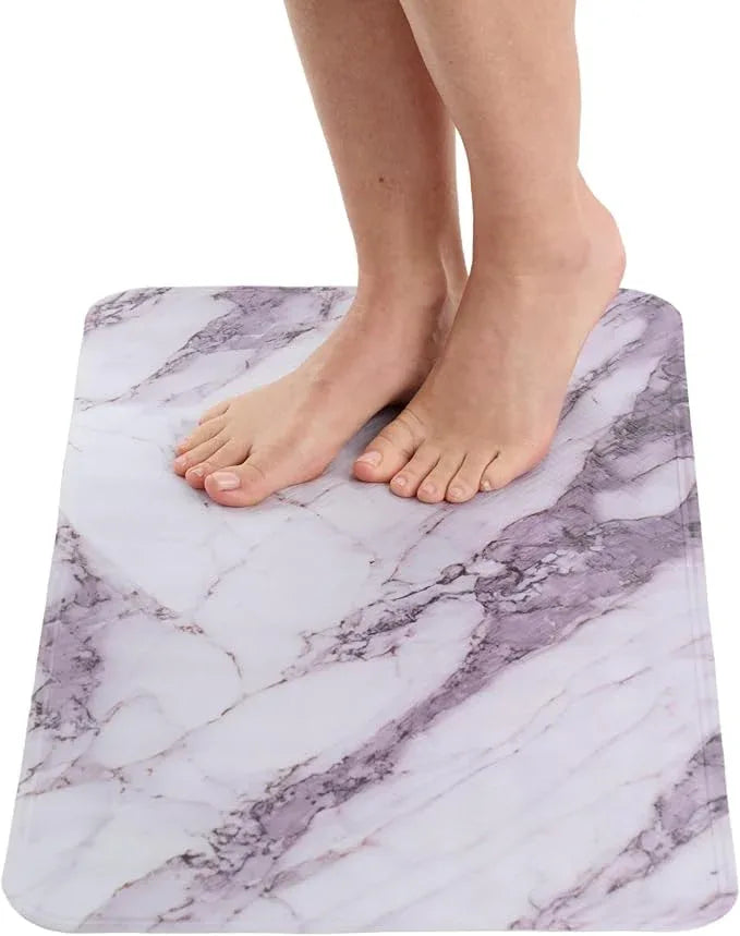 ENKOSI Non Slip Bath Mat for Tub and Shower Floors – Anti Slip Shower Mat with Strong Grip – Soft, Safe, and Unique Marble Print Bathroom Shower Mat for Inside Bathtub and Stalls (28x16 Marble Gray) - ModernBath