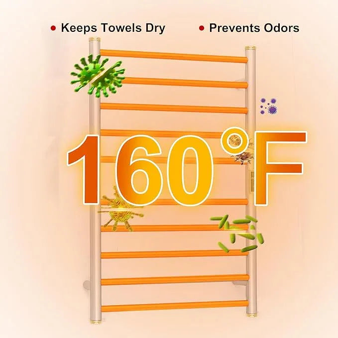Electric Towel Warmer Rack,Heating Towel Warmer,Timer & Temperature Control,Wall-Mounted Plug-in for Bathroom,Brushed,Stainless Steel,10-Bar(31.5x20.08x4.41in) - ModernBath