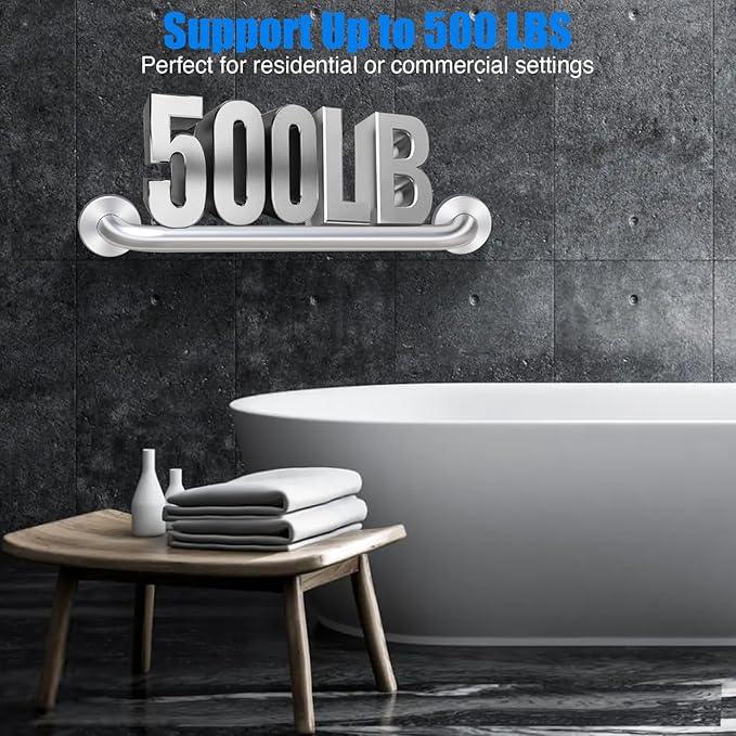 ROTHLEY 18 Inch Grab Bar for Bathtubs and Showers: Stainless Steel Shower Grab Bar Wall Mounted Shower Handle with Concealed Screws Anti Slip Saft Handle for Elderly Seniors (Brushed Nickle) - ModernBath