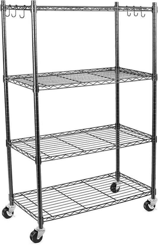 WDT Shelving Storage Units on Wheels Casters, Adjustable Heavy Duty Metal Shelf Wire Storage Rack for Home Office Garage Kitchen Bathroom Organization,36" Wx14 Dx57 H - ModernBath