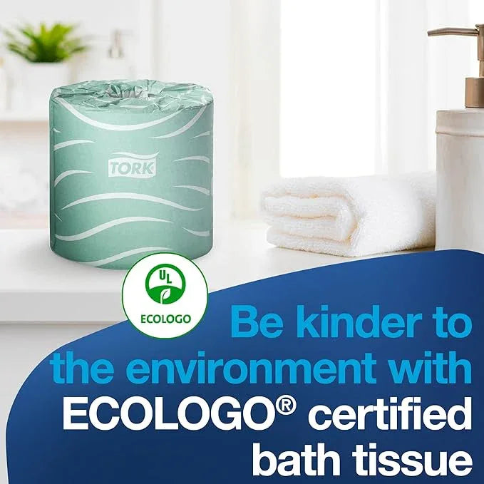 Tork Septic Safe Toilet Paper, White, 2-Ply 100% Recycled, Eco-Friendly, T24 Compatible 96 Rolls x 500 Sheets (TM1616S) - ModernBath