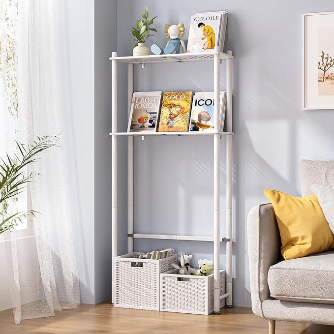 AmazerBath Bamboo Over The Toilet Storage Shelf, 2-Tier Over Toilet Bathroom Organizer Rack, Bathroom Shelves Over Toilet Space Saver, White - ModernBath