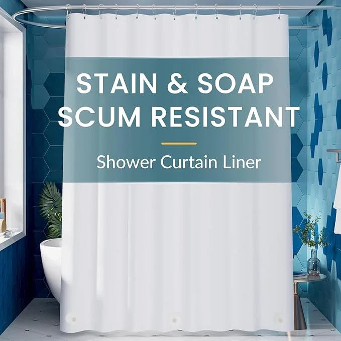 Titanker White Shower Curtain Liner 72 x 84 Extra Long Shower Liner Plastic Washable Shower Curtain Liner PEVA Shower Curtains for Bathroom with Magnets and Rustproof Metal Grommet Holes - ModernBath
