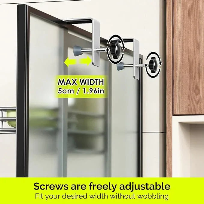 Orimade Shower Caddy Adjustable Height 4 Tier Silver,Bathroom Hanging Over the Door Organizer Shelf Rustproof with 4 Hooks,Shower Basket with Soap Holder and Suction Cup - ModernBath