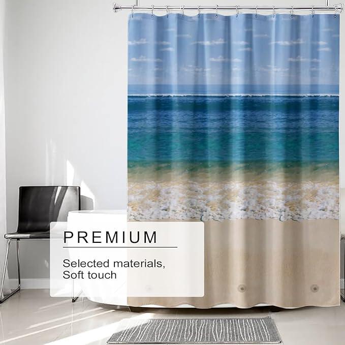 TIKABC Shower Curtain Liner, 4G PEVA Shower Liner, Plastic Waterproof Shower Curtains, 72x72 inch with Grommet Holes 3 Magnetic Weights - ModernBath