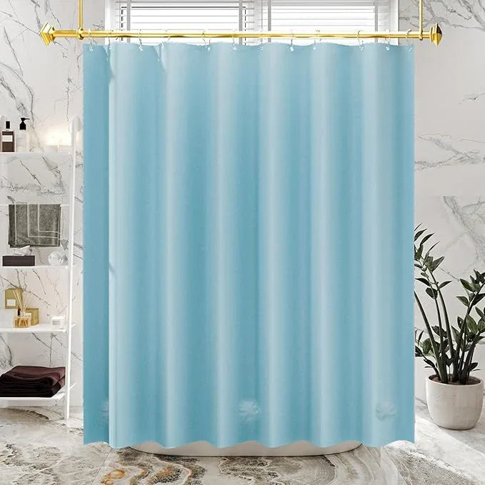 AmazerBath Teal Shower Curtain Plastic 72x72 Inches, Premium PEVA Shower Curtain with 3 Big Weighted Stones and 12 Rustproof Grommets - ModernBath