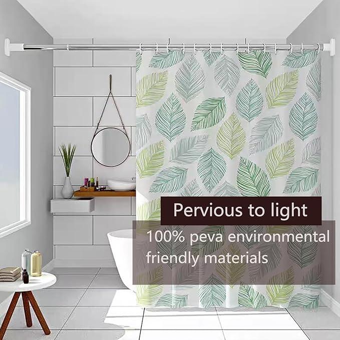 TIKABC Shower Curtain Liner, 4G PEVA Shower Liner, Plastic Waterproof Shower Curtains, with Grommet Holes and 3 Magnetic Weights(Colored Leaves) - ModernBath