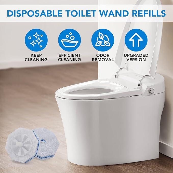 50 Count Toilet Wand Refills for Clorox, Upgrade Disposable Replace Brush Heads Compatible with Clorox Toilet Wand for Toilet and Bathroom Cleaning - ModernBath