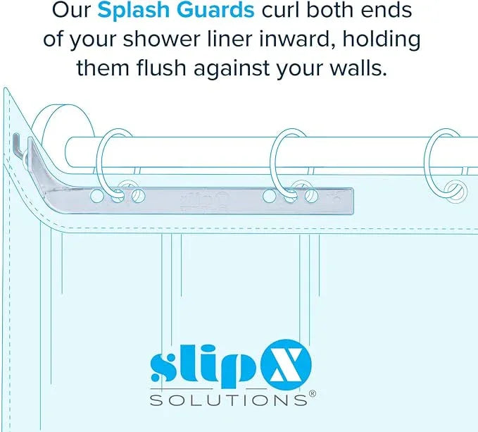 SlipX Solutions No Mess Splash Guard for Shower & Bathtub Curtain Liners | Bath Accessories to Keep Water Where It Belongs for Non-Slip Bathroom Floor | Adhesive Free, Easy to Attach | 2 Per Pack - ModernBath