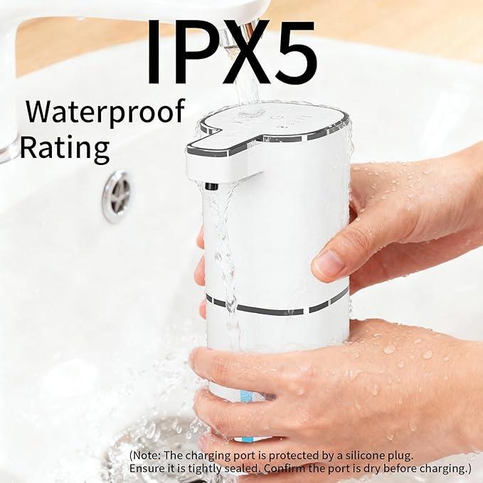 Automatic Liquid Soap Dispenser, Touchless Hand Soap Dispenser, USB Rechargeable, 4 Adjustable Levels, 14.2 oz (420 ml) Large Capacity, for Bathroom, Kitchen & School (White, Liquid) - ModernBath
