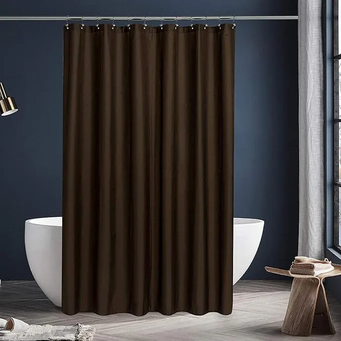 N&Y HOME Fabric Shower Curtain or Liner with Magnets - Brown Shower Curtain for Bathroom with Hotel Quality, Machine Washable - Brown, 72x72 - ModernBath
