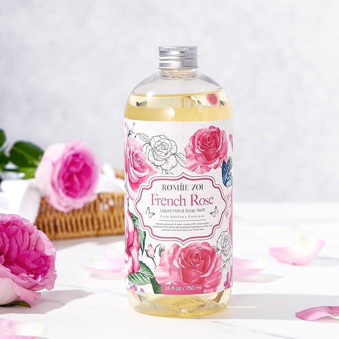 ROMIIE ZOI Liquid Hand Soap Refill, Rose, Gentle & Moisturizing Formula, 750 ML/ 26 FL OZ - ModernBath