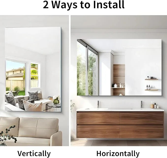 CILIBER Frameless Mirror, 60x40 Bathroom Mirrors for Wall, Upgraded Shatterproof Rectangle Vanity Mirror Over Sink with Polished Edge for Bathroom,Bedroom,Living Room and Entryway - ModernBath