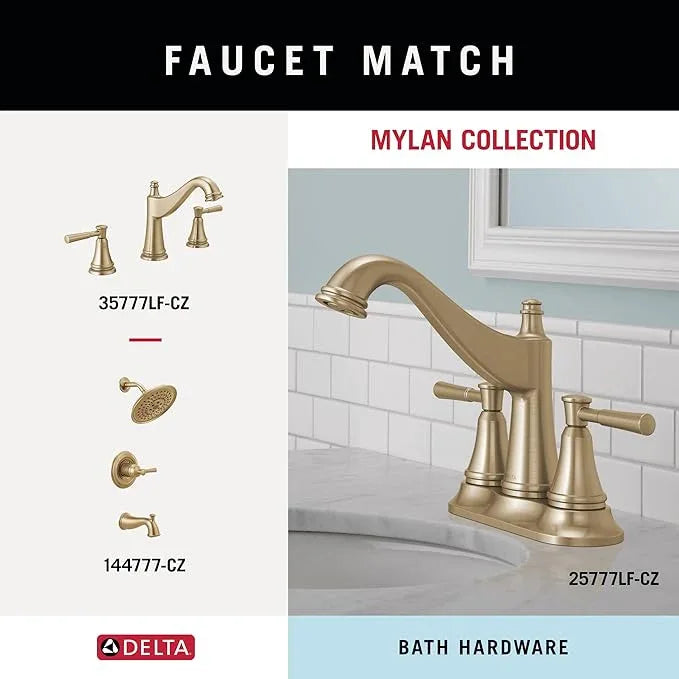 Delta Mylan 4-Piece Bathroom Set Champagne Bronze 18" Towel Rack, Toilet Paper Holder, Hand Towel Holder, Hook| Bathroom Accessory Set Towel Holder 4-Piece Hardware MYN64-CZ - ModernBath