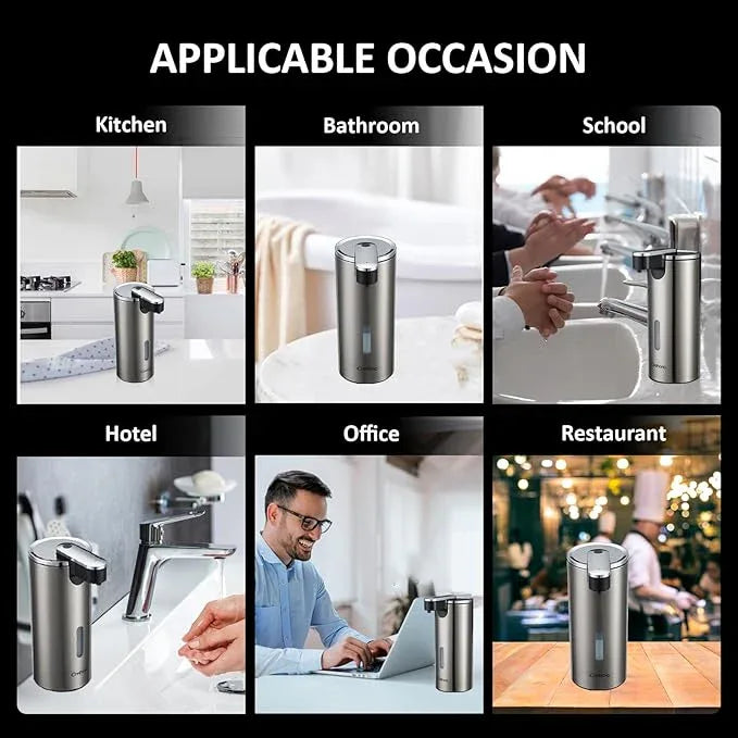 Automatic Soap Dispenser, Automatic Soap Dispenser Touchless, Kitchen & Bathroom, 3 Adjustable Volume for Liquid Soap, Water-Resistant, Hotel, Restaurant and School, Clog-Free, Stainless Steel - ModernBath