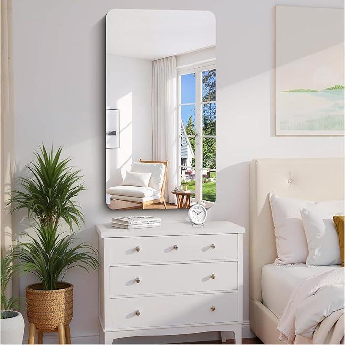 CILIBER Frameless Wall Mirror, 24" x 48" Bathroom Mirror Rounded Corner, HD Shatterproof Vanity Mirror with Polished Edge for Over Sink, Bedroom, Entryway, Vertical or Horizontal - ModernBath