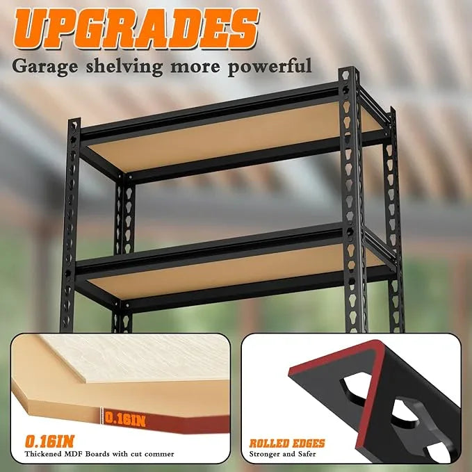 LEVELEVE 5-Tier Storage Shelving Unit, 2020 lbs Capacity,Heavy Duty Adjustable Metal Utility Shelf, 30" L x 12" W x 60" H for Garage, Kitchen, Pantry, Basement, Bathroom, Laundry - ModernBath