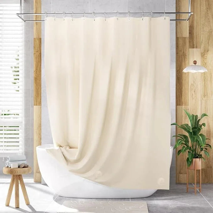 AmazerBath Shower Curtain Liner, 72x72 Beige Shower Curtain Liners, Lightweight Plastic Shower Liner, Cute PEVA Waterproof Cream Shower Curtains for Bathroom with 3 Magnets and 12 Grommets - ModernBath
